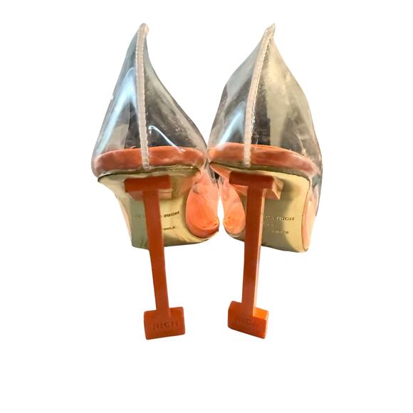 Jessica Rich So Fancy PVC Transparent Stilettos, Orange, EU Size 41, NWT - Picture 3 of 9